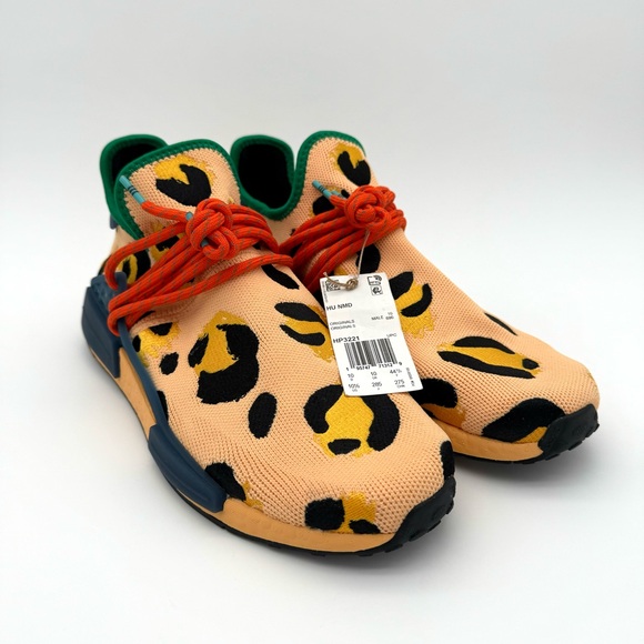 NWT New Adidas Men's Pharrell Williams Hu NMD Animal Print Amber 10.5 Shoes - Picture 4 of 8